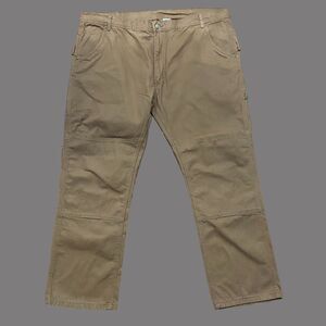 Key Outdoors Double Knee Khaki Tan Canvas Pants Big &amp; Tall Mens Size 44 x 32